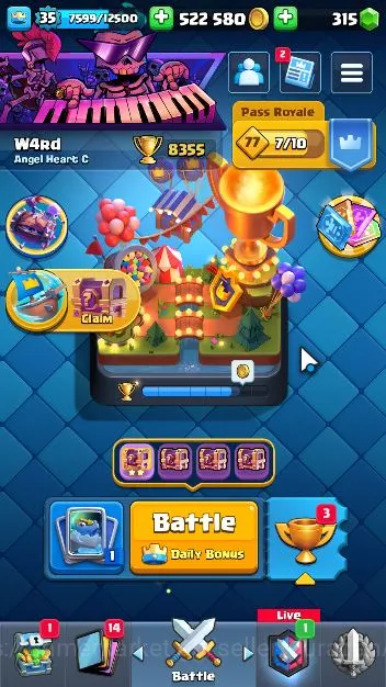 Clash Royale Accounts Lvl 35|Trophy 8355|KTL 12|Card 119|5 EVO 6 Champ 2 image 1