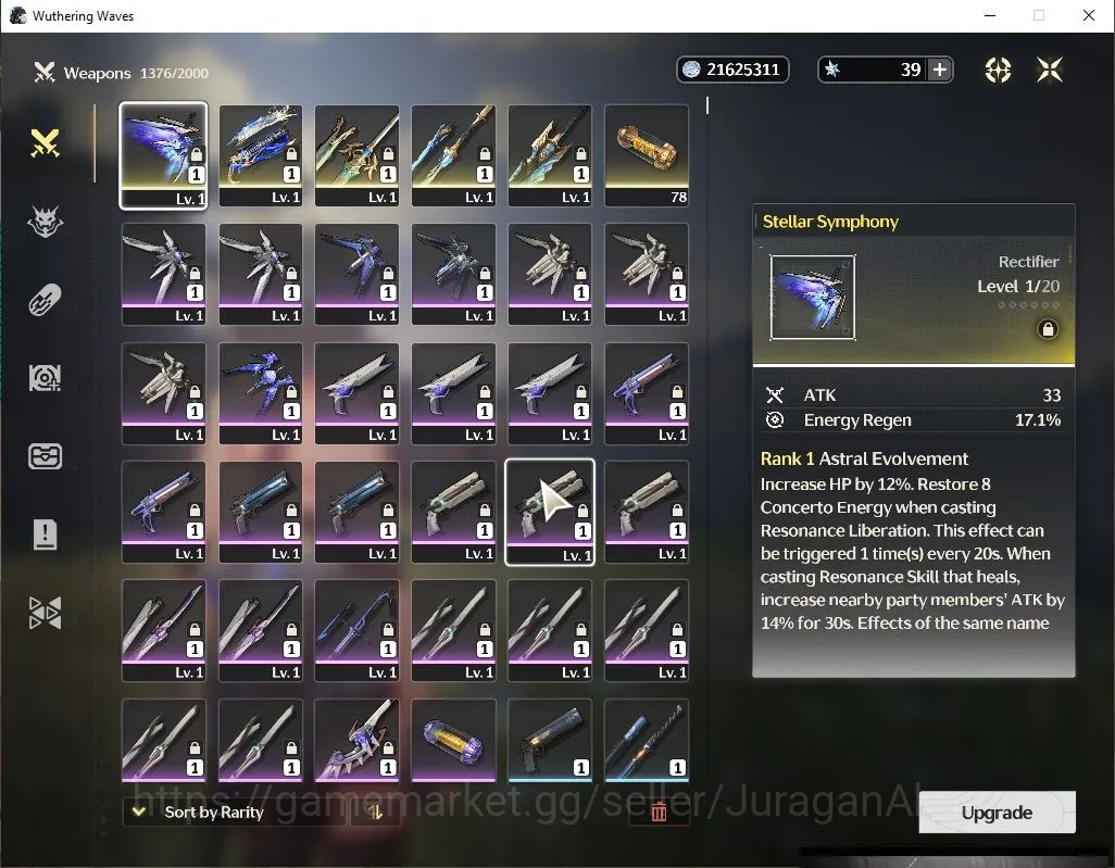 Wuthering Waves Accounts Mid-Game EU| UL 43 |2 Limited | Galbrena+Sign, Shorekeeper+Sign | DB 25 | Log Kuro|Take Email|Check 3