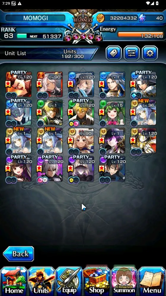 Grand Summoners Accounts Mid-Game Global|Rank 63|19 Ascend[RoyTW,InumutaTW,SaberTW,DiabloTW,HartTW,KirisameTW,Jay,WH 3