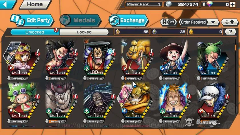 One Piece Bounty Rush Accounts Starter Global|5 META EX|Monkey D Luffy G5,Trafalgar Law,Kozuki Oden,Sakazuki,Yamato|Rank 3