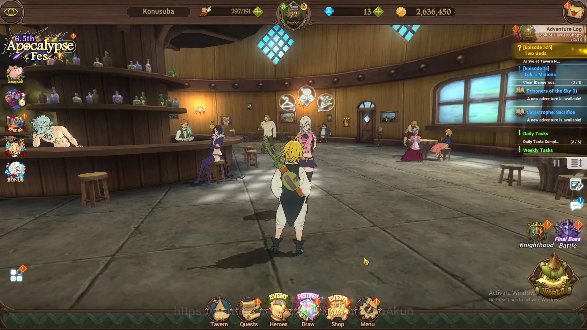 The Seven Deadly Sins: Grand Cross Accounts Asia|3,2M CC|2LR + 6UR + Full Collab Konosuba(Brun image 3