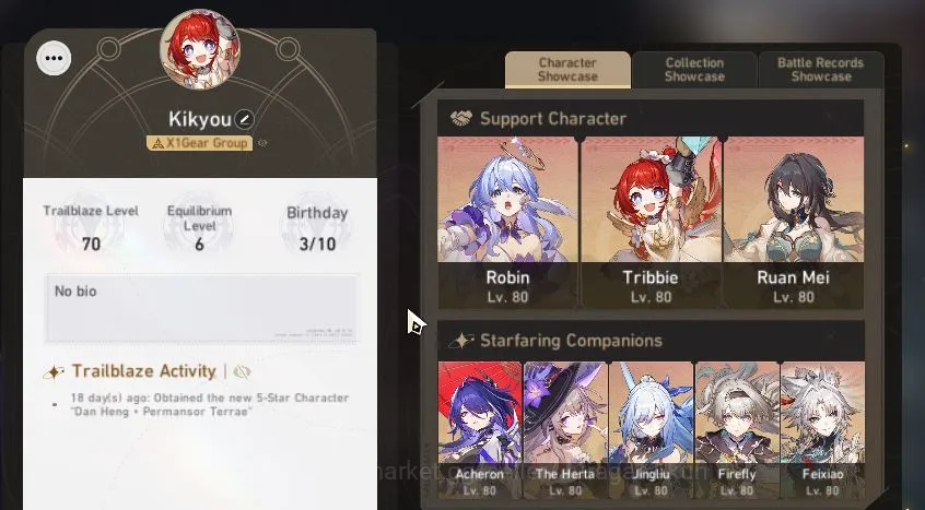 Honkai Star Rail Accounts Mid Game ASIA|TL 70|15 Limited|[Fixiao,Acheron]+Sign,E1 Jingliu,Dan 3