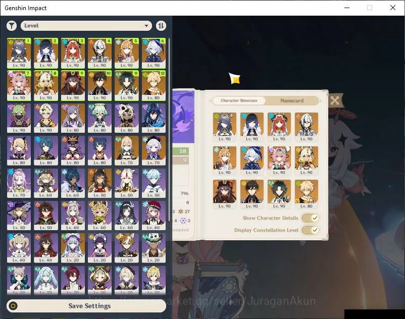Genshin Impact Mid Game ASIA|AR 58|11 Limited| Zhongli+Sign [Escoffier C1, image 1