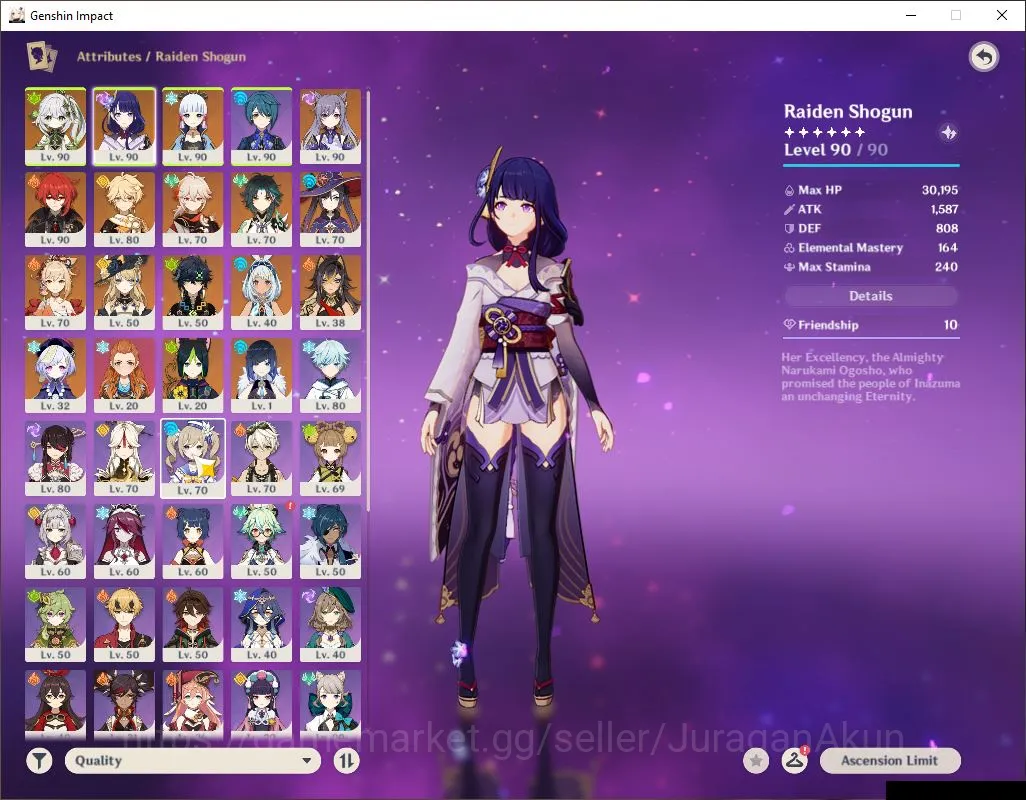 Genshin Impact Accounts Mid Game ASIA|AR 56|9 Limited + 6[5 StarWeapon][(Nahida C1,Xiao,Kinich)+Sign,Raiden 4