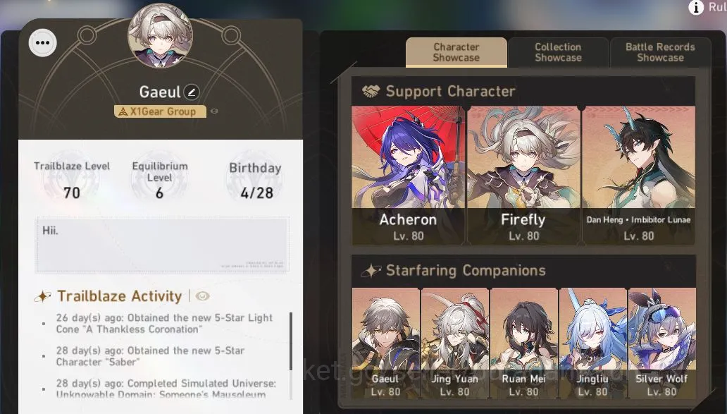 Honkai Star Rail Mid Game ASIA|TL70+GI|14 Limits [(Archer,Argenti,Firefly,Th image 1