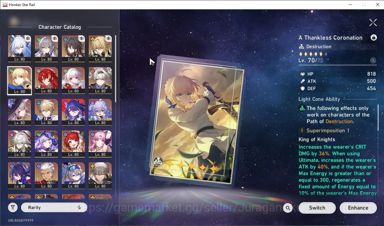 Honkai Star Rail Accounts Mid Game ASIA|TL70+GI|14 Limits [(Archer,Argenti,Firefly,The 2