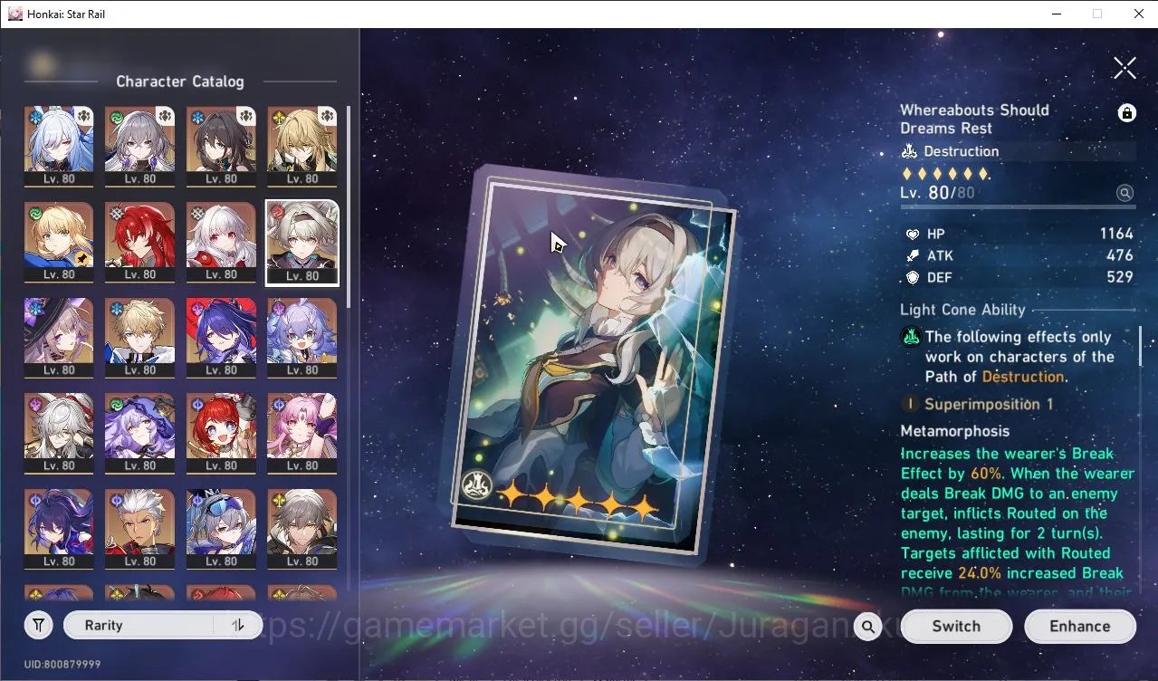 Honkai Star Rail Accounts Mid Game ASIA|TL70+GI|14 Limits [(Archer,Argenti,Firefly,The 7