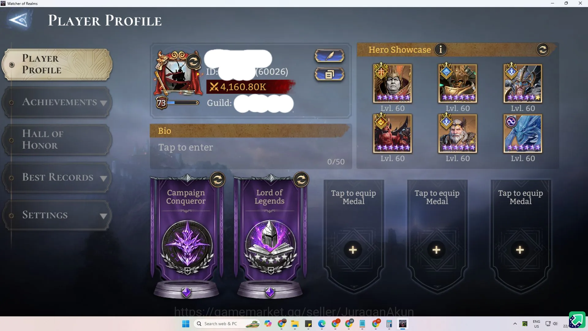 Watcher of Realms End-Game Global 600xx|4.1M Power|5Lord(Praetus,Cyrus,Twinfi image 1