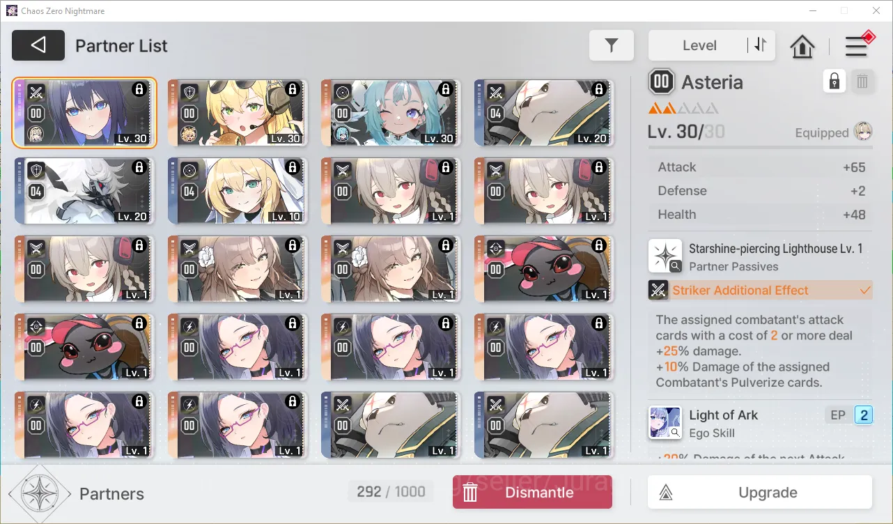 Chaos Zero Nightmare Accounts GLOBAL Lv33| 6 SSR (HaruM2+Sign,Magna,Hugo,Rin,Orlea,Veronica) + 11 SR (MikaM4,NiaM3,etc) |Log 4