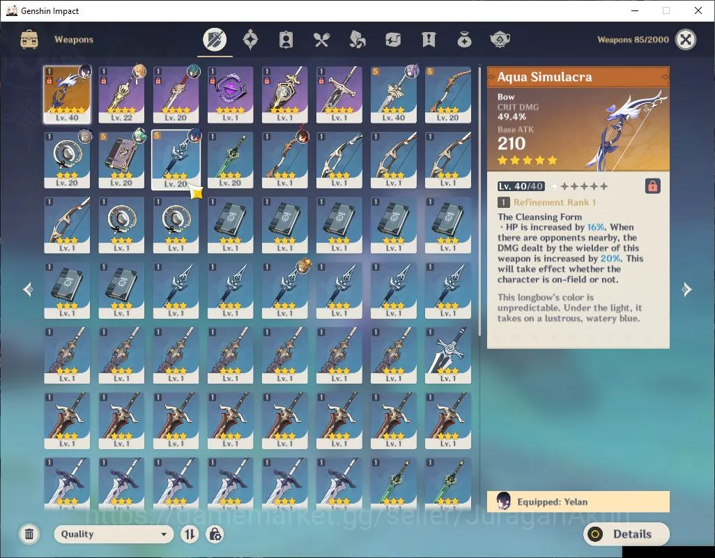 Genshin Impact Accounts ASIA|AR 21|Starter| 1 Limited [Yelan,Keqing] |Low  image 3