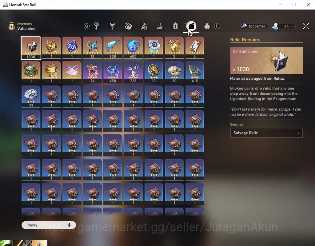 Honkai Star Rail Accounts Mid Game Asia|TL 64|8 Limited|Acheron+Sign,Robin,Aventurine,Phainon,Topaz,DR Ratio,etc|MC 5