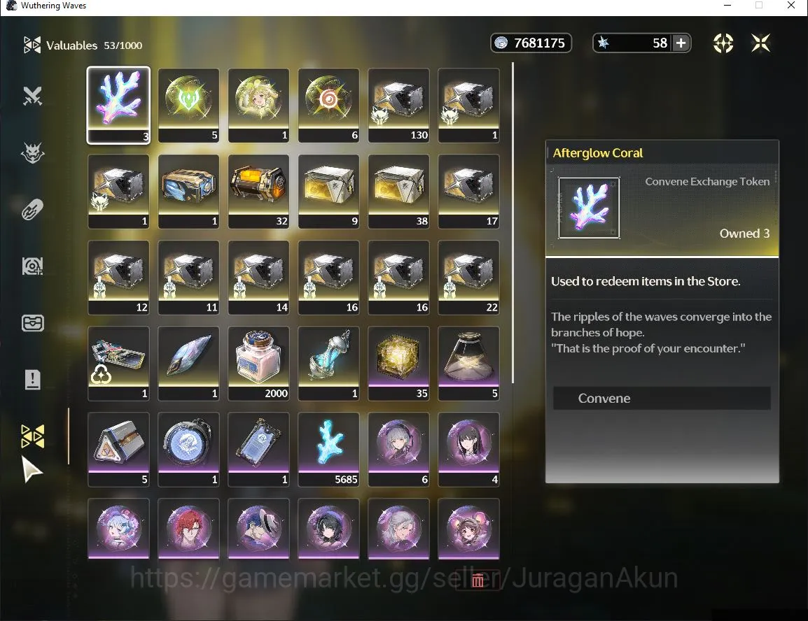 Wuthering Waves Accounts Mid-Game NA|UL 46| 3 Limited | Chisa+Sign,Shoreekeper+Sign,Phoebe | DB Lv25 |MC Female|Log 2