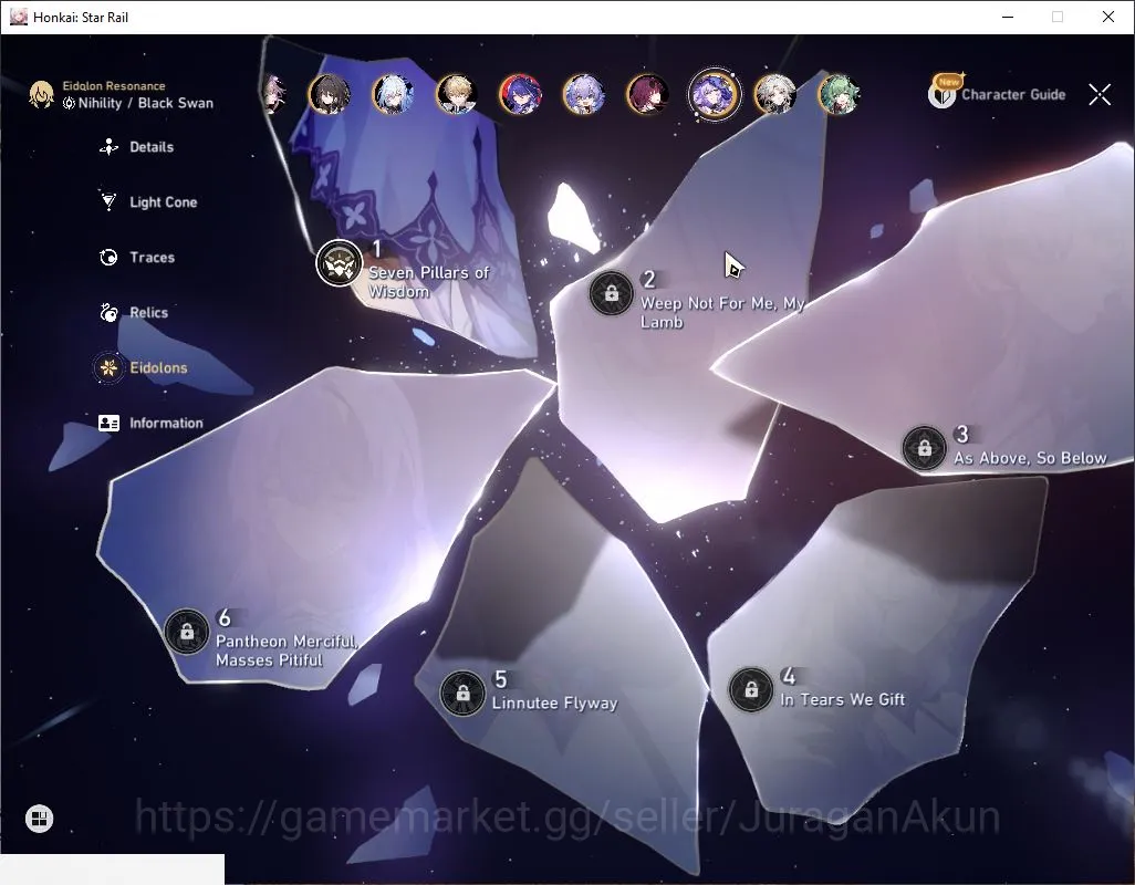 Honkai Star Rail Accounts End Game ASIA|TL 70|16 Limited|[Acheron E2,kafka,Jingliu,FireFly]+Sign BlackSwan 5