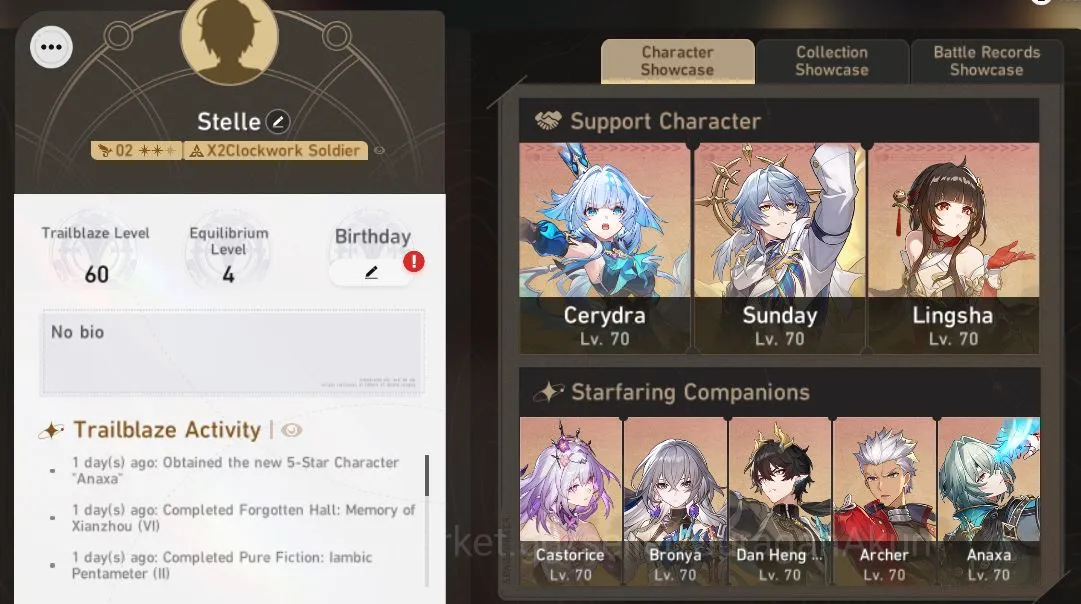 Honkai Star Rail Mid Game ASIA [TL60] 8 Limited (Castorice)+Sign [Cerydra,Su image 1