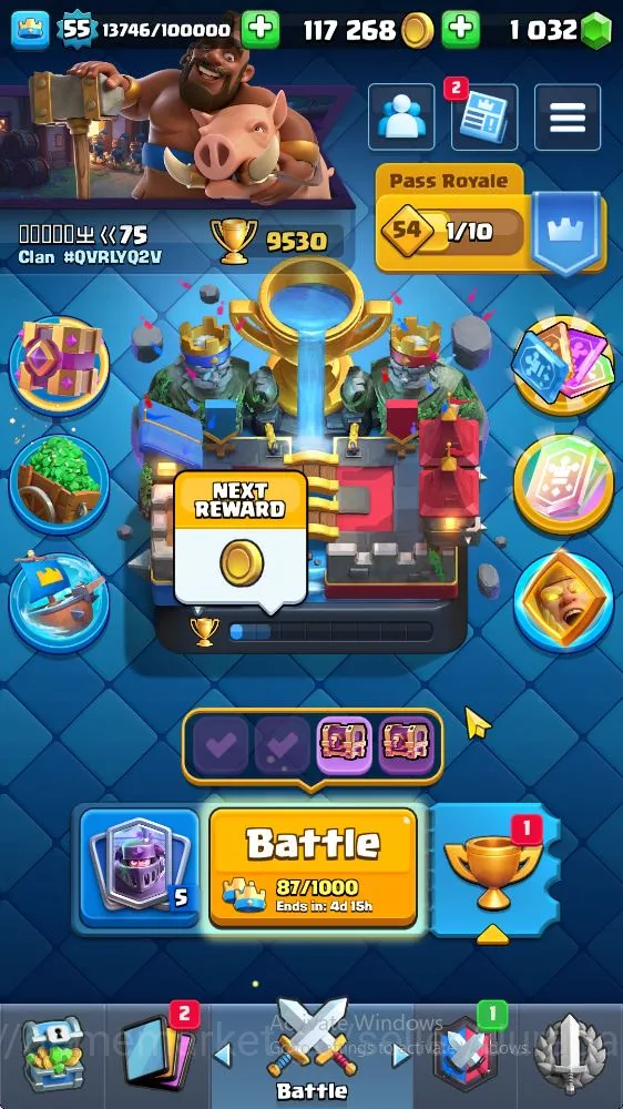 Clash Royale Accounts Lvl 55|Trophy 9530|KTL 15|Limited Skin|Card 121|1 image 2