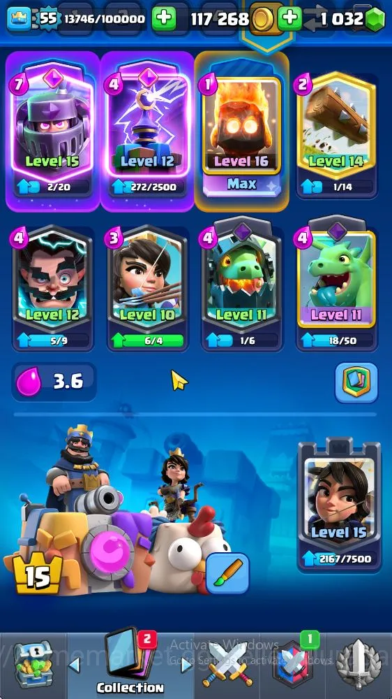 Clash Royale Accounts Lvl 55|Trophy 9530|KTL 15|Limited Skin|Card 121|1 image 3