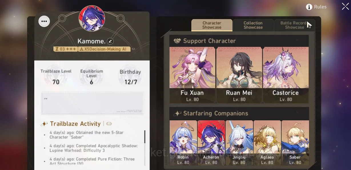 Honkai Star Rail Mid Game ASIA|TL70|Limited 13 [Robin+Sign,Ruan MeiE2+Sign,A image 1