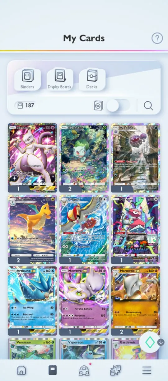 Pokémon TCG Pocket Accounts Lv 6 | Deck 187| 2 Mewtwo EX,Marowak EX,Articuno E image 1