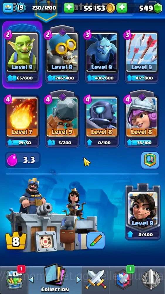 Clash Royale Accounts Starter Lvl 19|Trophy 1905|Best Starter|KTL 8|Card 40|1 EVO,7 Epic,17 Rare,16 Common|Gems 3