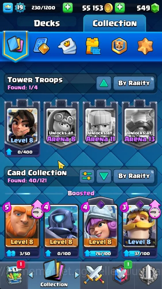 Clash Royale Accounts Starter Lvl 19|Trophy 1905|Best Starter|KTL 8|Card 40|1 EVO,7 Epic,17 Rare,16 Common|Gems 5
