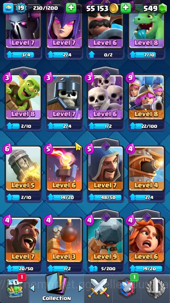 Clash Royale Accounts Starter Lvl 19|Trophy 1905|Best Starter|KTL 8|Card 40|1 EVO,7 Epic,17 Rare,16 Common|Gems 6
