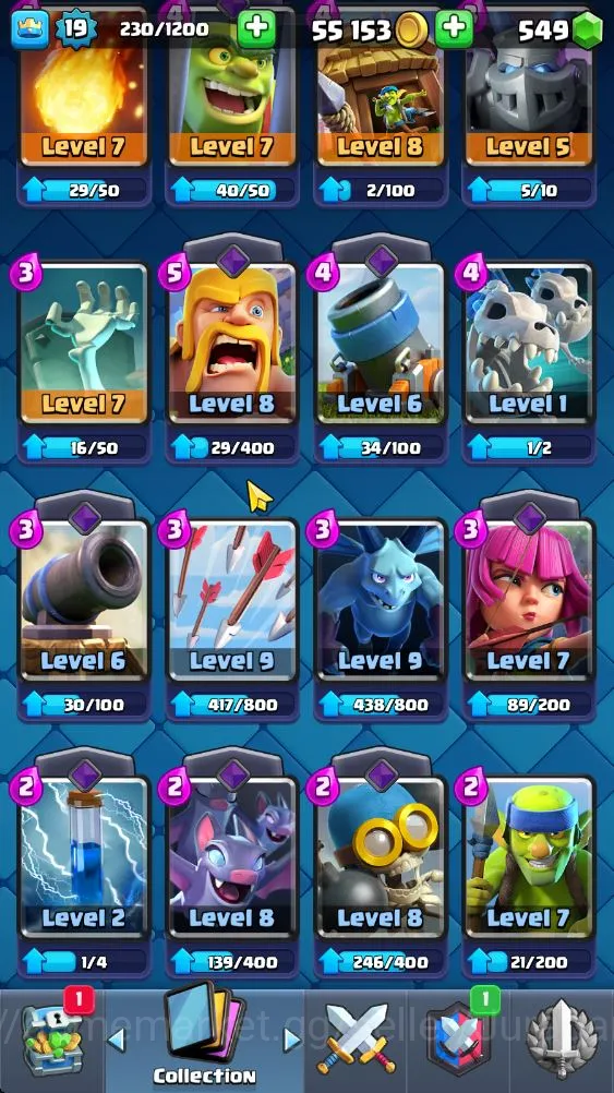 Clash Royale Accounts Starter Lvl 19|Trophy 1905|Best Starter|KTL 8|Card 40|1 EVO,7 Epic,17 Rare,16 Common|Gems 7
