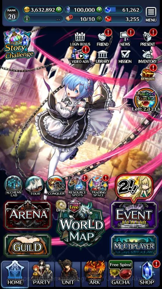 GLOBAL| Starter 100k Crystal + Collab Re:Zero Rem, Lilaha, etc | Code Only| Check SS (LC782) Last Cloudia Mid‑Game GLOBAL| Starter 100k Crystal + Collab Re:Zero Rem, image 1