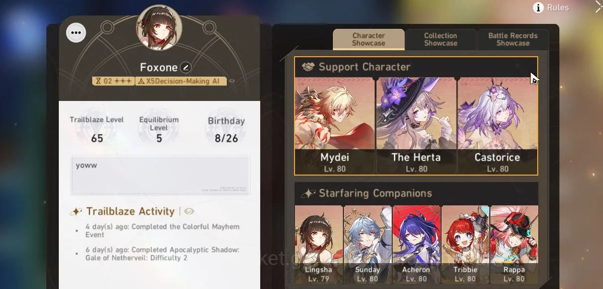Honkai Star Rail Accounts ASIA|TL 65|15 Limited|[Saber+Sign,AcheronE2+Sign,L image 5
