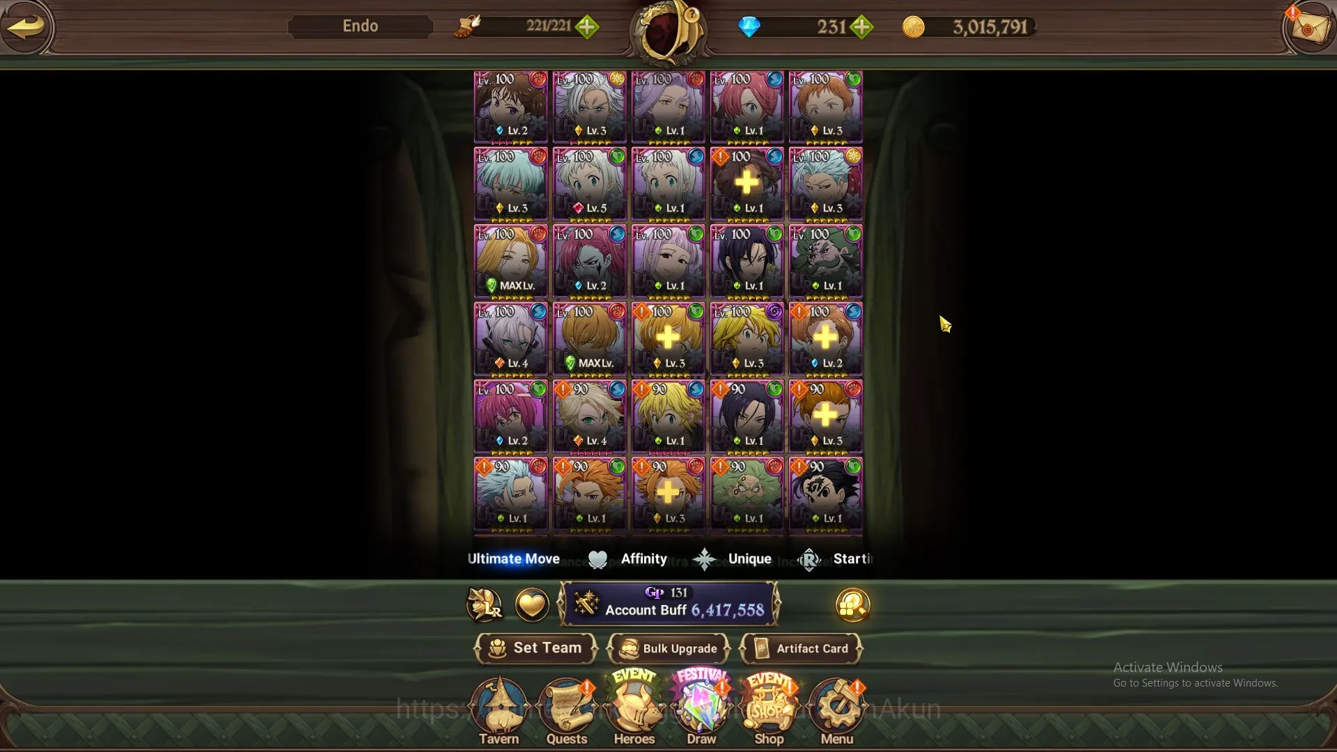 The Seven Deadly Sins: Grand Cross Accounts Midgame ASIA|6,4M CC|4LR+9UR+Many Collabs+231 2