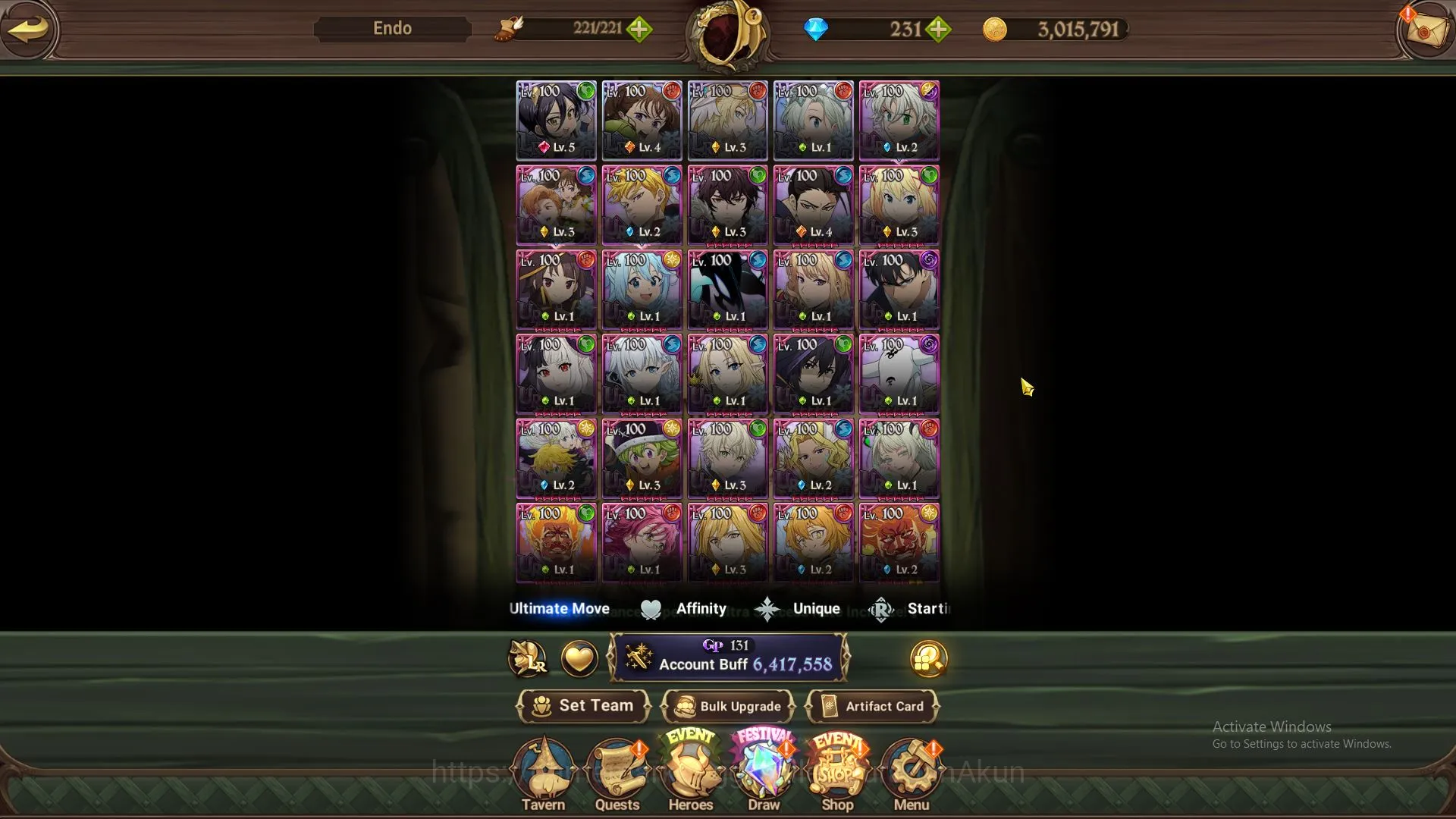 The Seven Deadly Sins: Grand Cross Accounts Midgame ASIA|6,4M CC|4LR+9UR+Many Collabs+231 5