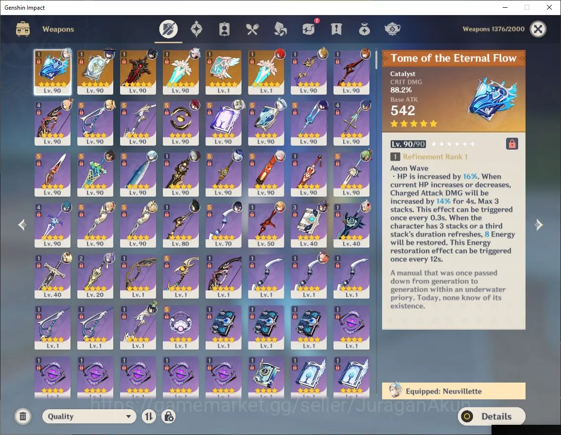 Genshin Impact Accounts End Game ASIA|AR60| 19 Limited + 6 [5 Star's Weapon] Neuvill+Sign,Raiden 3
