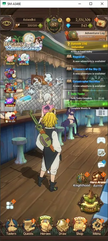 The Seven Deadly Sins: Grand Cross Accounts Midgame ASIA|2,7M CC|2 LR + 2 UR + 543 Gems