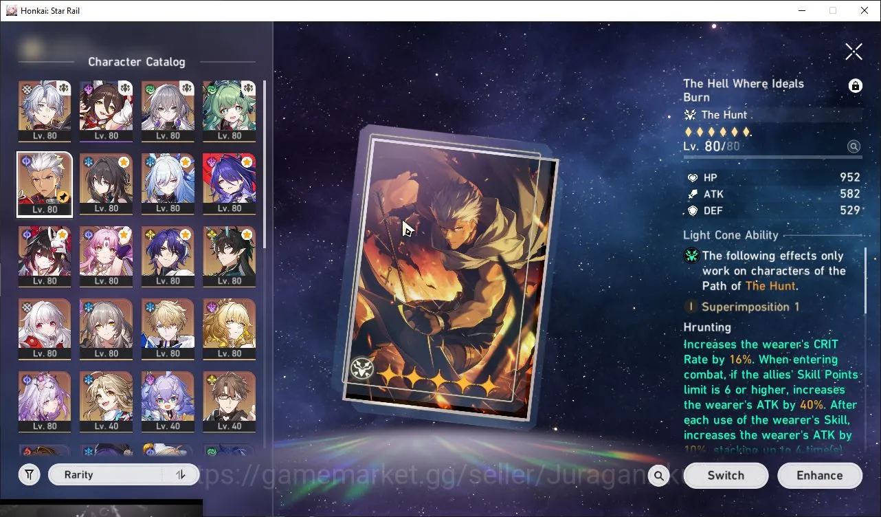 Honkai Star Rail Accounts Mid Game ASIA|TL70|10 Limited(Phainon+Sign,Archer+Sign,Ruan 2