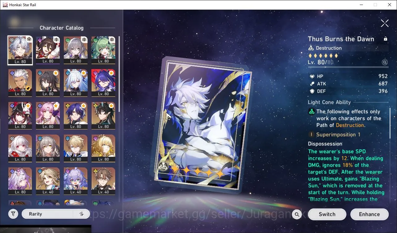 Honkai Star Rail Accounts Mid Game ASIA|TL70|10 Limited(Phainon+Sign,Archer+Sign,Ruan 3