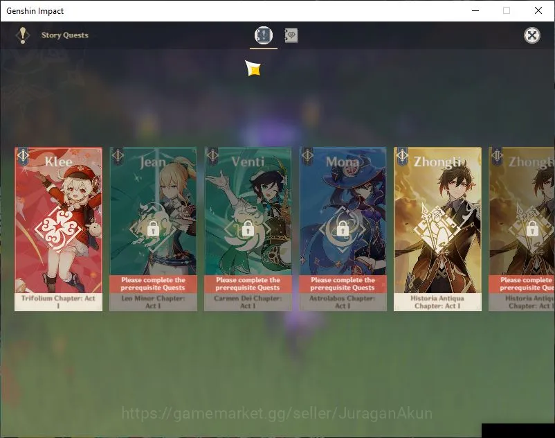 Genshin Impact Accounts Mid Game ASIA|AR 50|4 Limited+2 [5 Star's Weapon]|[Nilou,Yelan,Raiden Shogun,Ayaka]|Mid Story|Mc 3