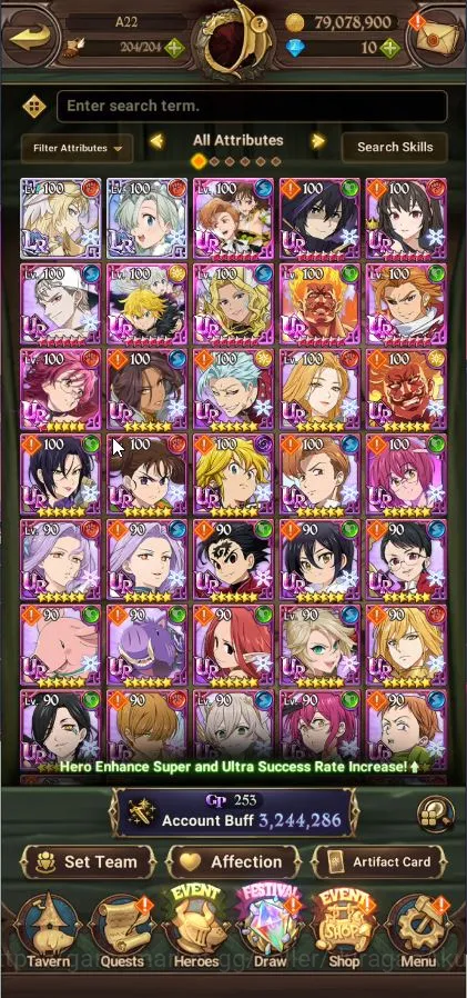 The Seven Deadly Sins: Grand Cross Accounts Asia|3,2M CC|2LR+6UR+Many Collabs|King&Diane 2/6,E image 1