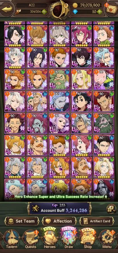 The Seven Deadly Sins: Grand Cross Accounts Asia|3,2M CC|2LR+6UR+Many Collabs|King&Diane 2/6,E image 2