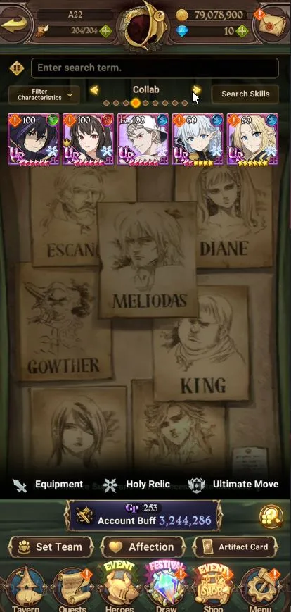 The Seven Deadly Sins: Grand Cross Accounts Asia|3,2M CC|2LR+6UR+Many Collabs|King&Diane 2/6,E image 3