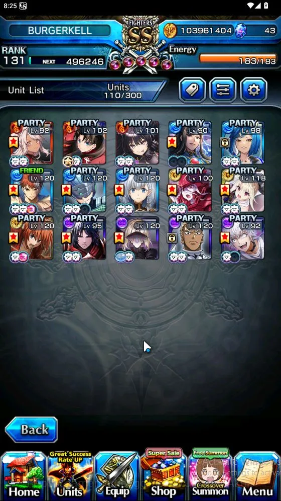 Grand Summoners Accounts Mid-Game Global|Rank131|15 3