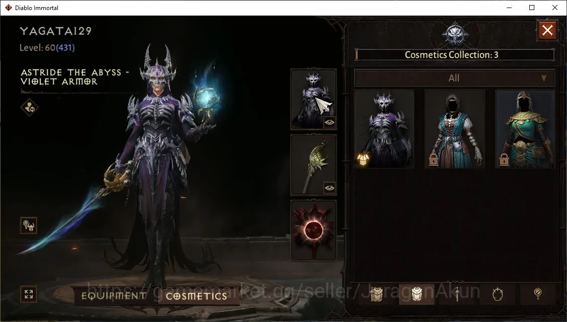 Diablo Immortal Accounts Mid-Tier SEA-Peth | can move server | Lv 60(431) Wizard 29K CR | Reso 570 | Hell 2 Paragon | One 4