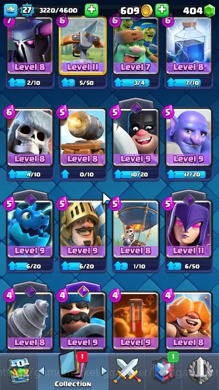 Clash Royale Accounts Midgame Lvl 27|Trophy 5440|KTL 10|Limited Skin|Card 106|1 Hero,4 EVO,14 Legend,33 Epic,30 Rare,29 2