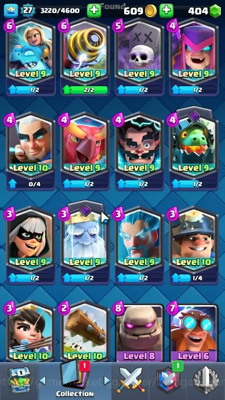 Clash Royale Accounts Midgame Lvl 27|Trophy 5440|KTL 10|Limited Skin|Card 106|1 Hero,4 EVO,14 Legend,33 Epic,30 Rare,29 5