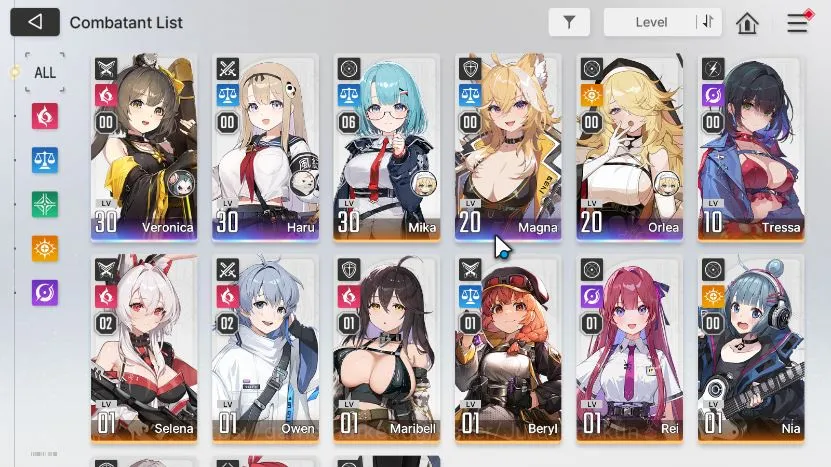 Chaos Zero Nightmare Accounts GLOBAL Lv21|4SSR (Veronica Haru Magna Orlea) 10SR(MikaM6,SelenaM2,MaribellM1,Cassius,etc) 10SR 3