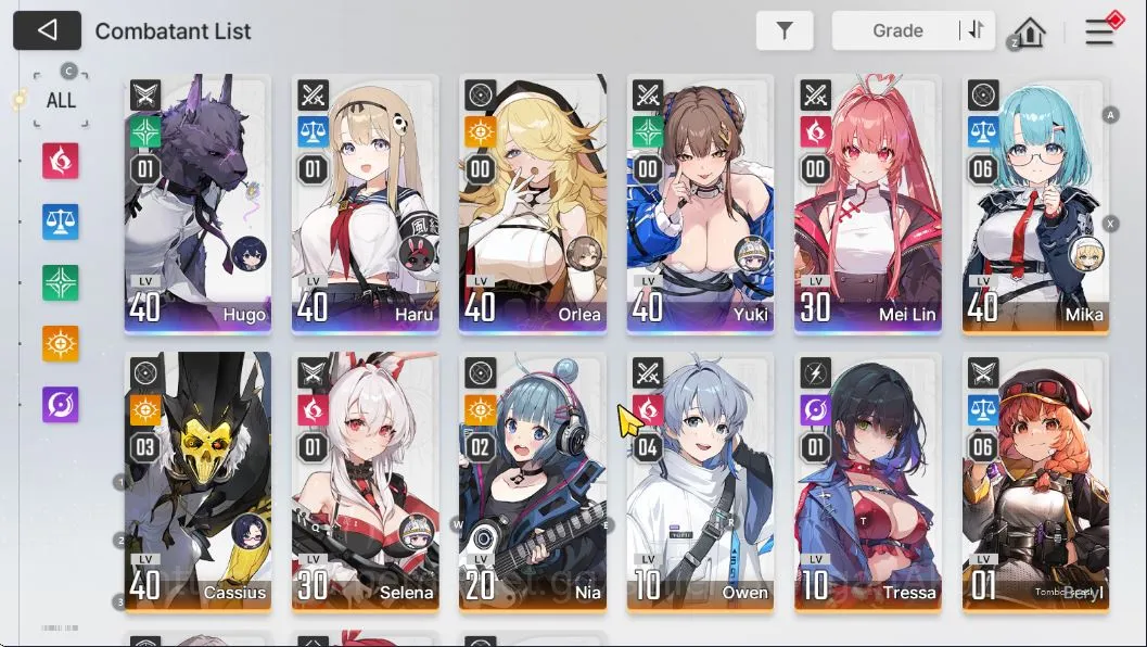 Chaos Zero Nightmare Accounts GLOBAL Lv36|5 SSR (HaruM1,HugoM1,Orlea,Yuki,Mei Lin) 10 SR(BerylM6,MikaM6,OwenM4,Etc)|Log 3