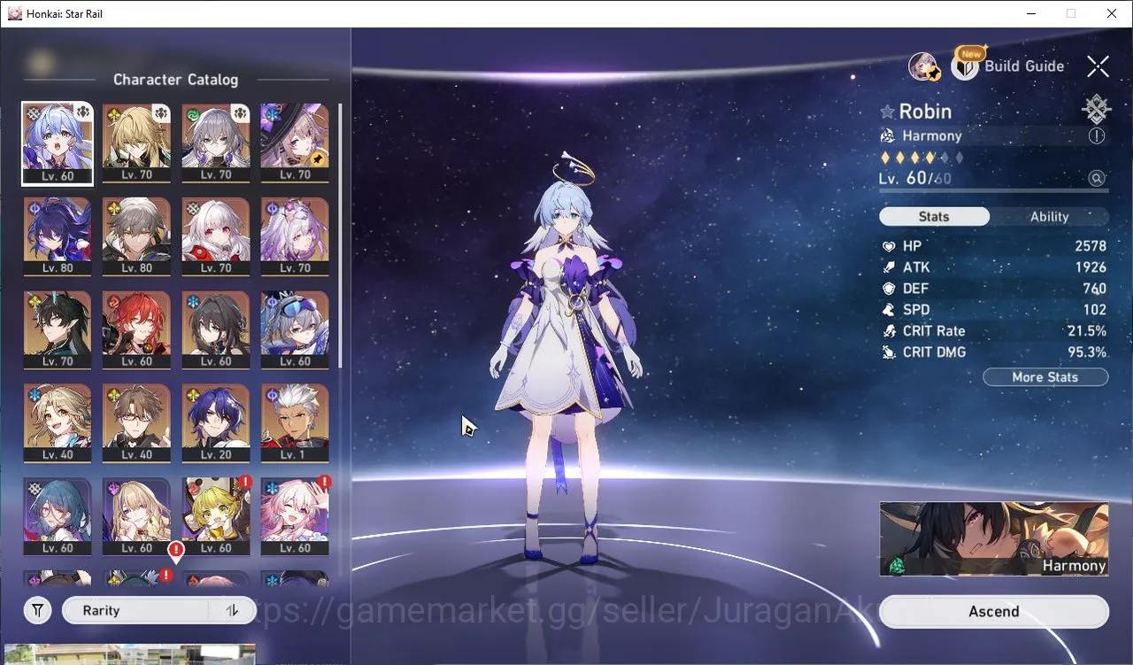 Honkai Star Rail Accounts Mid Game ASIA|TL65|9 Limited [The Herta+Sign,Castorice+Sign,Robin,Luocha,Dan 3