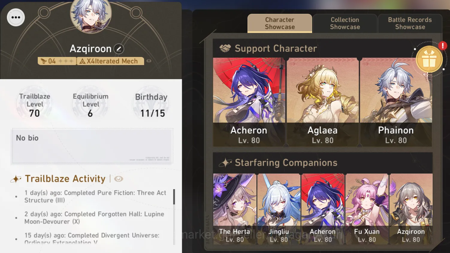 Honkai Star Rail Mid Game ASIA[TL70] 9 Limited (Phainon+Sign,Aglaea+Sign,Arc image 1