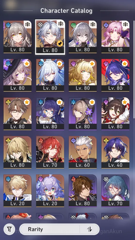 Honkai Star Rail Accounts Mid Game ASIA[TL70] 9 Limited (Phainon+Sign,Aglaea+Sign,ArcheronE2+Sign,TheHerta,Jingliu,Luocha 5
