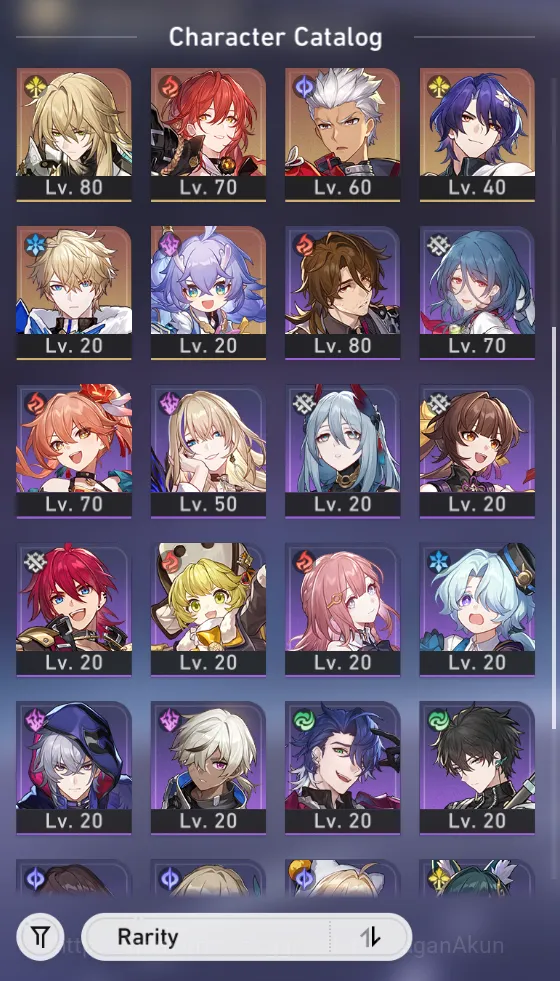 Honkai Star Rail Accounts Mid Game ASIA[TL70] 9 Limited (Phainon+Sign,Aglaea+Sign,ArcheronE2+Sign,TheHerta,Jingliu,Luocha 7