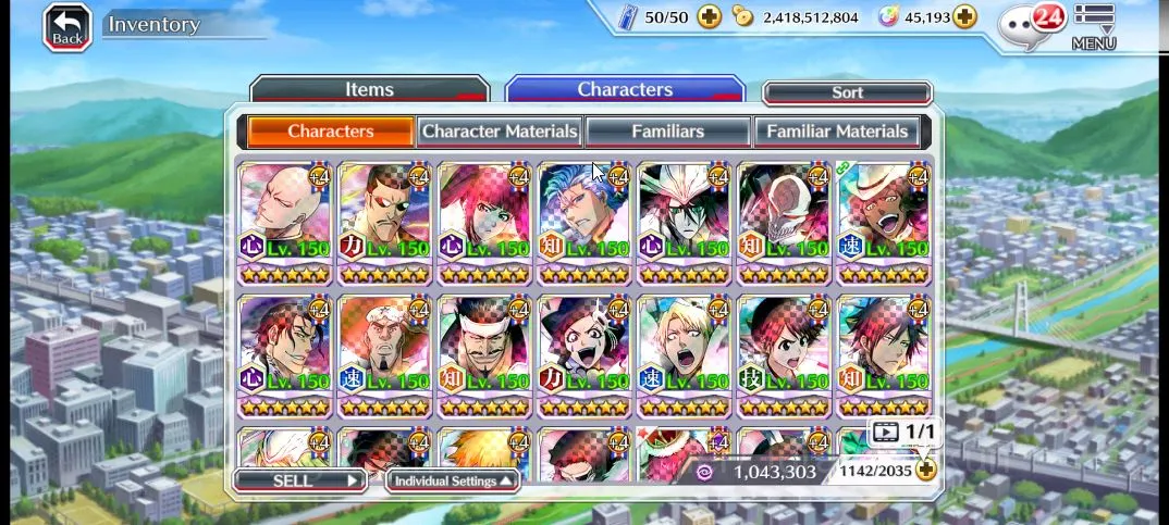 Bleach: Brave Souls Accounts High-End [GLOBAL]|45K Orb|Nelliel+Rangiku 10th Art,Whtie 8th,Ulquiorra+Ichigo V2,Aizen