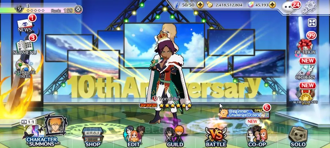 Bleach: Brave Souls Accounts High-End [GLOBAL]|45K Orb|Nelliel+Rangiku 10th Art,Whtie 8th,Ulquiorra+Ichigo V2,Aizen 5